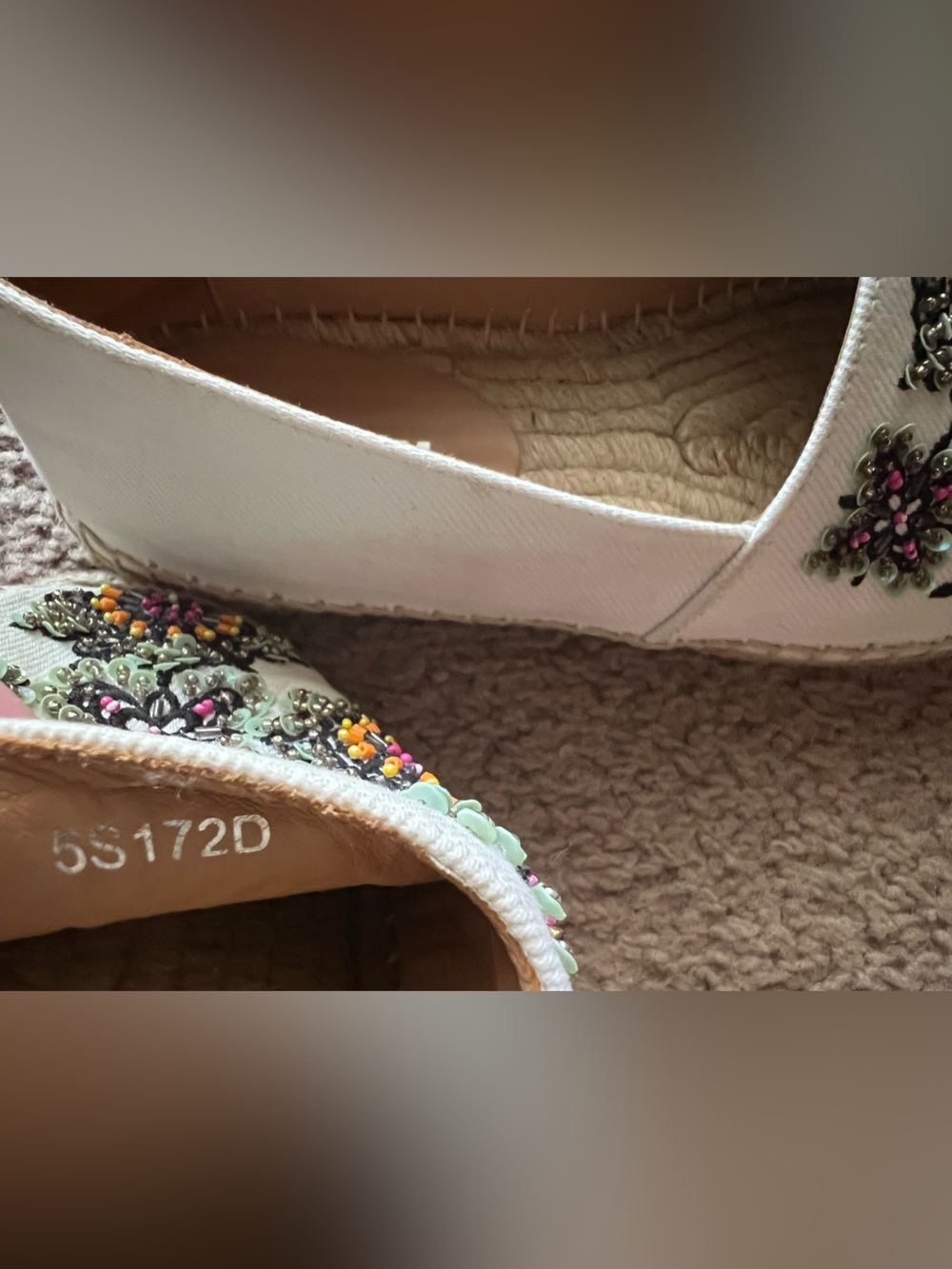 Miu Miu Embroidered Canvas Floral Beaded Espadrilles Sz 37 - Picture 4 of 12
